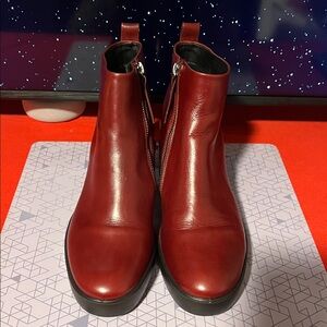Ecco Rich Red Ankle Boots